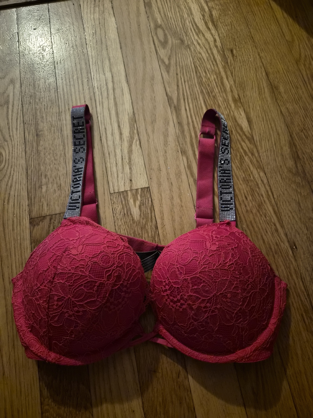 Victoria's Secret Lace Push-Up Bra with Logo Straps 34b
